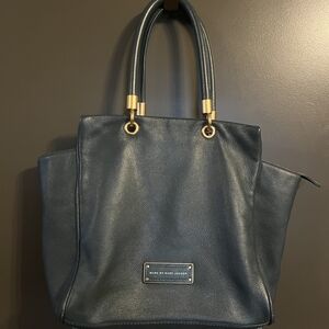 Marc by Marc Jacobs Dark Green Leather Tote with Gold Accents